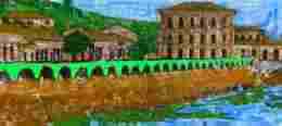 Foto colorizada do Chafariz dos Arcos